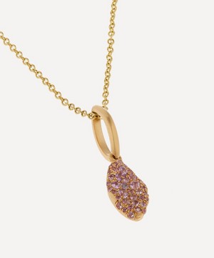 Nada Ghazal - 18ct Gold Baby Malak Pink Sapphire Marquise Pendant Necklace image number 3