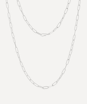 14ct White Gold Mini Short Cable Chain Necklace