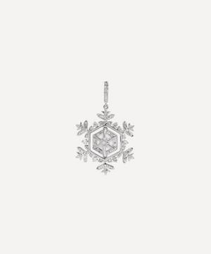 18ct White Gold Spinning Snowflake Amulet