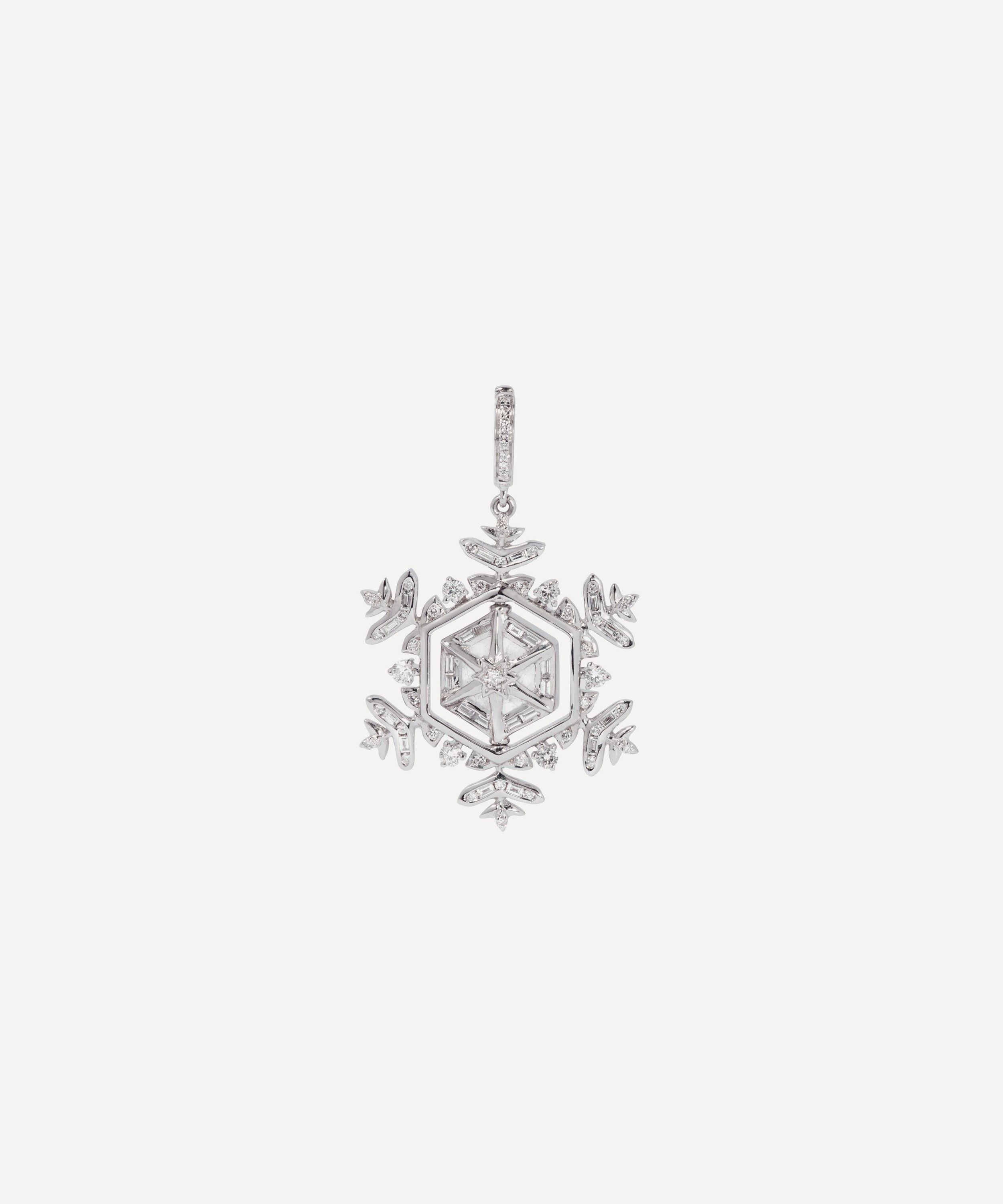 Annoushka - 18ct White Gold Spinning Snowflake Amulet image number 0