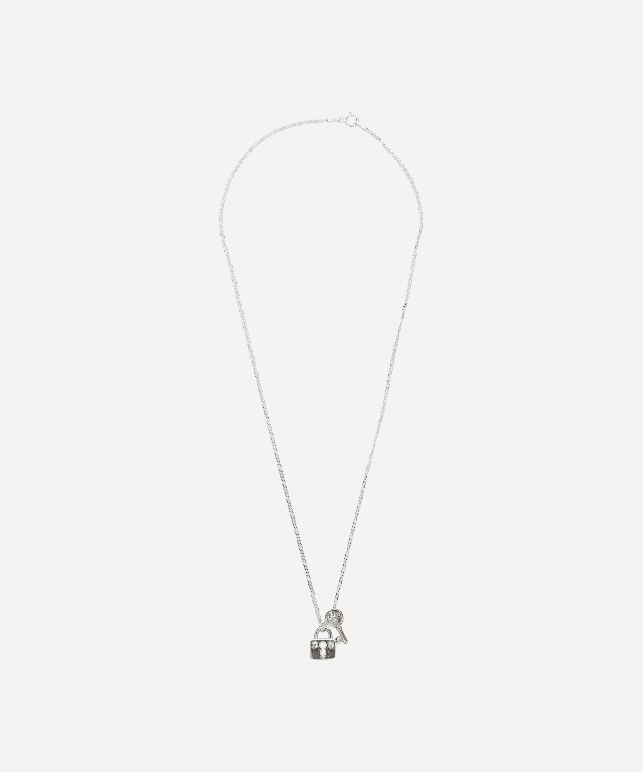 Alec Doherty Sterling Silver Lock & Key Pendant Necklace