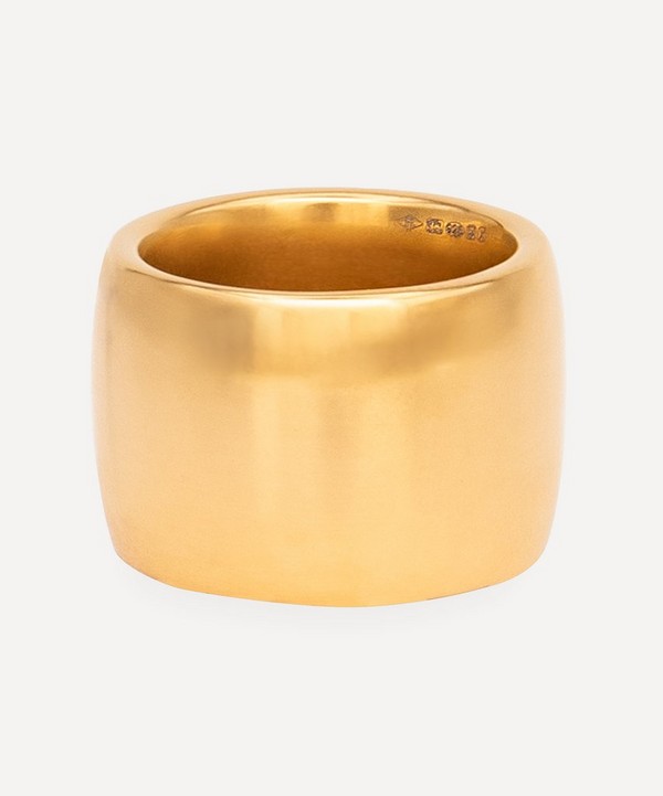 By Pariah - 14ct Gold-Plated Vermeil Silver Cigar Band Ring image number null