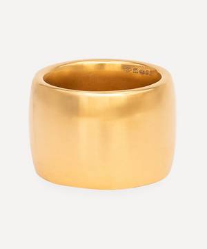 14ct Gold-Plated Vermeil Silver Cigar Band Ring