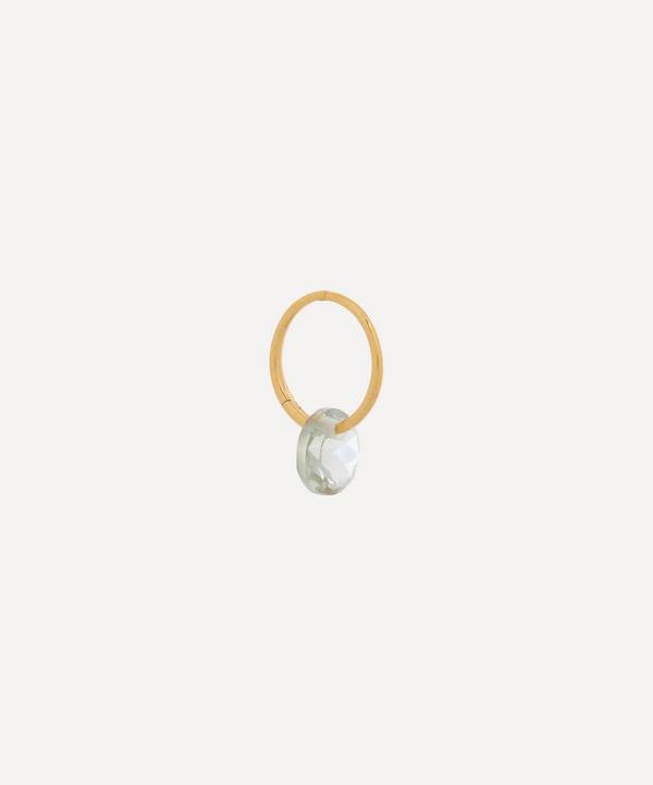 By Pariah - 14ct Gold-Plated Vermeil Silver Single February Birthstone Hoop Earring image number 0