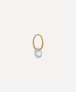 14ct Gold-Plated Vermeil Silver Single March Birthstone Hoop Earring