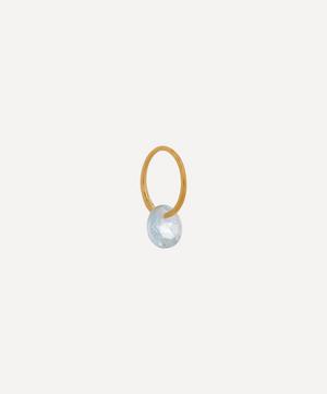 By Pariah - 14ct Gold-Plated Vermeil Silver Single March Birthstone Hoop Earring image number 0