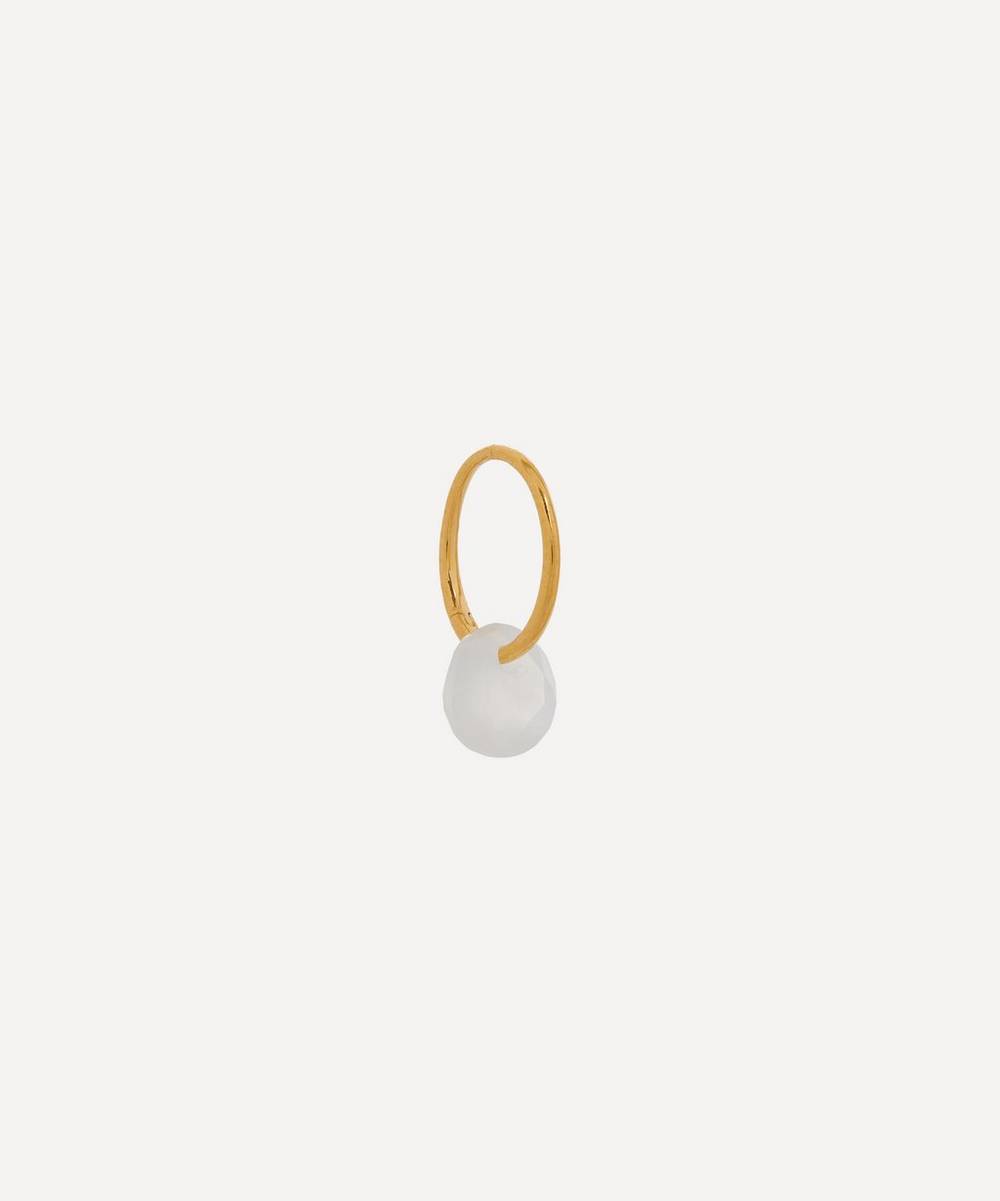 By Pariah - 14ct Gold-Plated Vermeil Silver Single June Birthstone Hoop Earring