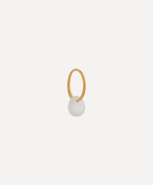 By Pariah - 14ct Gold-Plated Vermeil Silver Single June Birthstone Hoop Earring image number 0