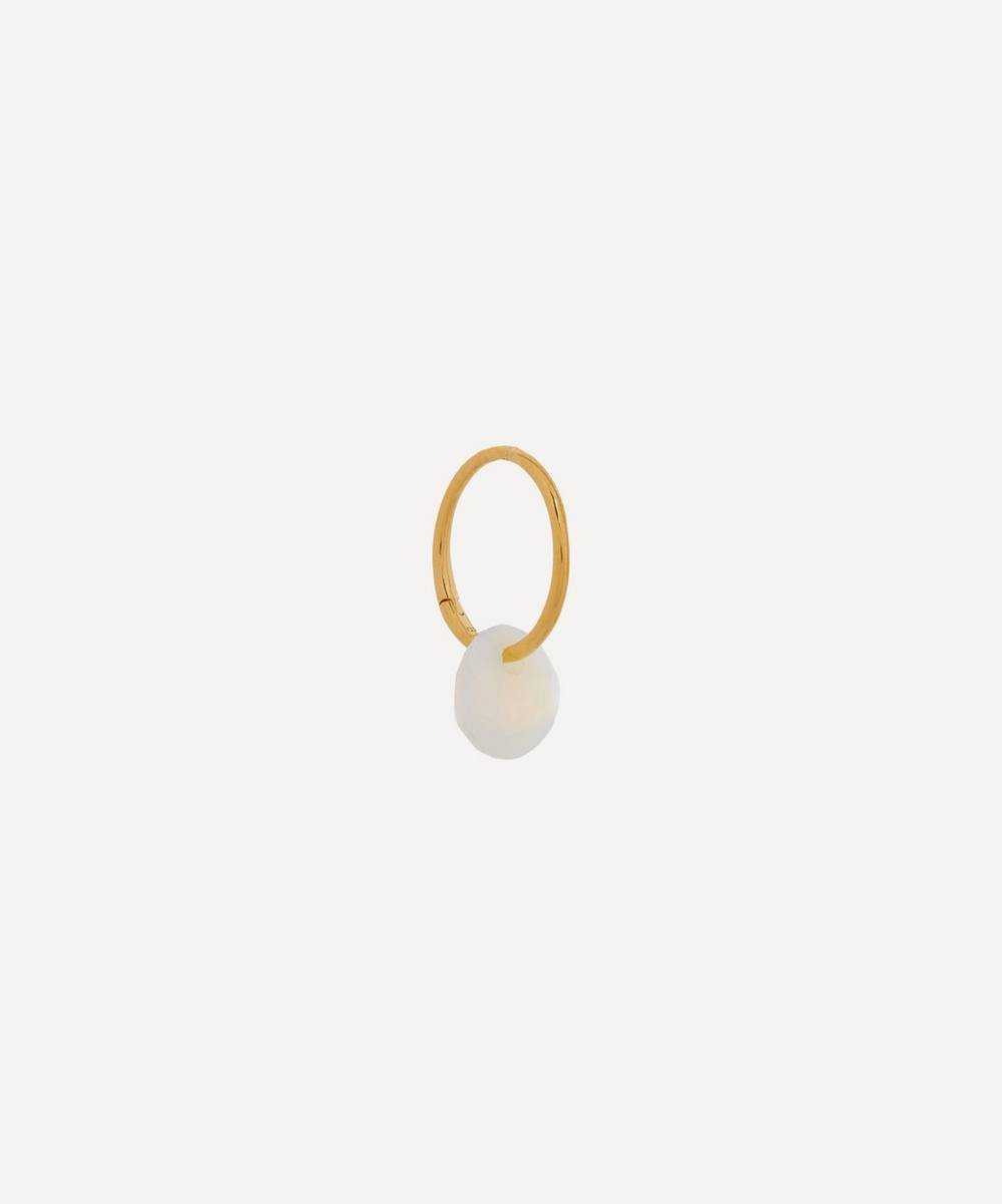 By Pariah - 14ct Gold-Plated Vermeil Silver Single October Birthstone Hoop Earring