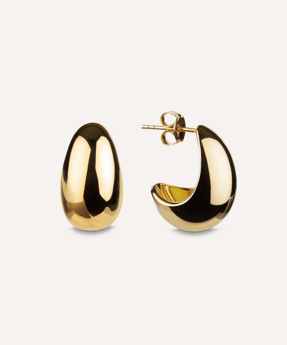 By Pariah - 14ct Gold-Plated Vermeil Silver Curve Hoop Earrings