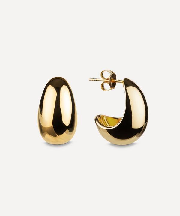 By Pariah - 14ct Gold-Plated Vermeil Silver Curve Hoop Earrings image number 0
