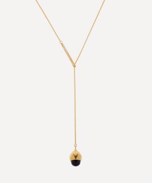 14ct Gold-Plated Vermeil Silver Dewdrop Lariat Pendant Necklace