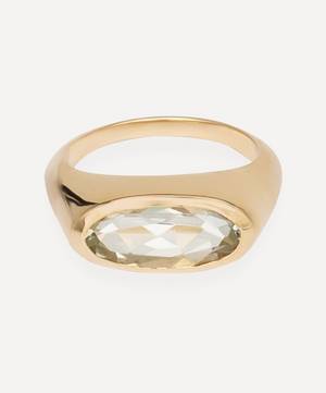 9ct Gold Orbit Green Amethyst Pinky Ring