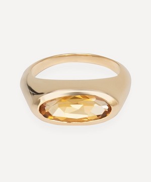 By Pariah - 9ct Gold Orbit Citrine Pinky Ring image number 0