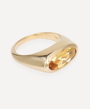 By Pariah - 9ct Gold Orbit Citrine Pinky Ring image number 1