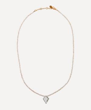 14ct Gold-Plated Vermeil Silver Pea Pearl and Moonstone Beaded Necklace