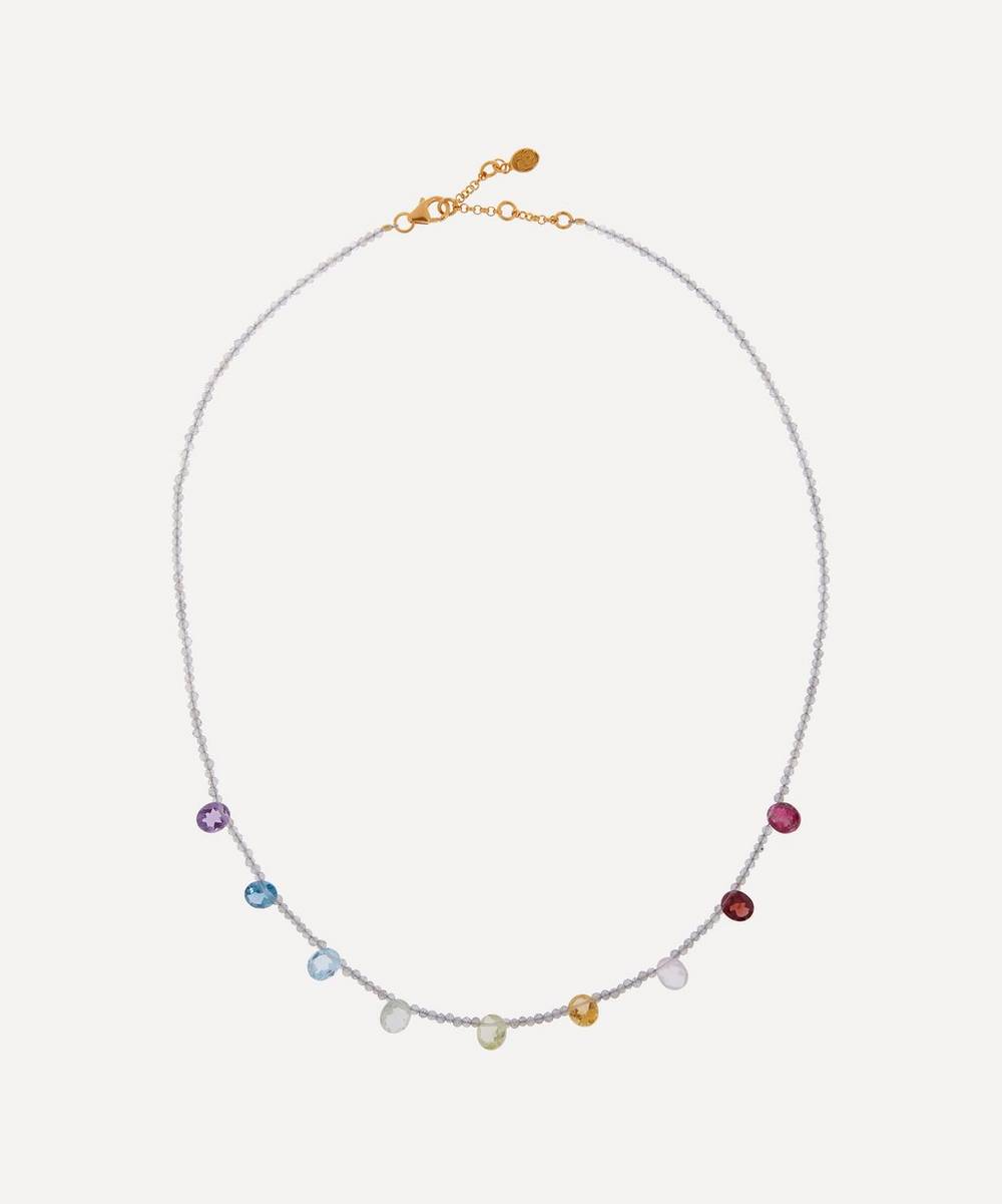 By Pariah - 14ct Gold-Plated Vermeil Silver Rainbow Gemstone Necklace