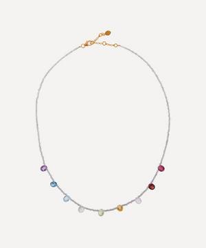 14ct Gold-Plated Vermeil Silver Rainbow Gemstone Necklace