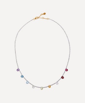 By Pariah - 14ct Gold-Plated Vermeil Silver Rainbow Gemstone Necklace image number 0