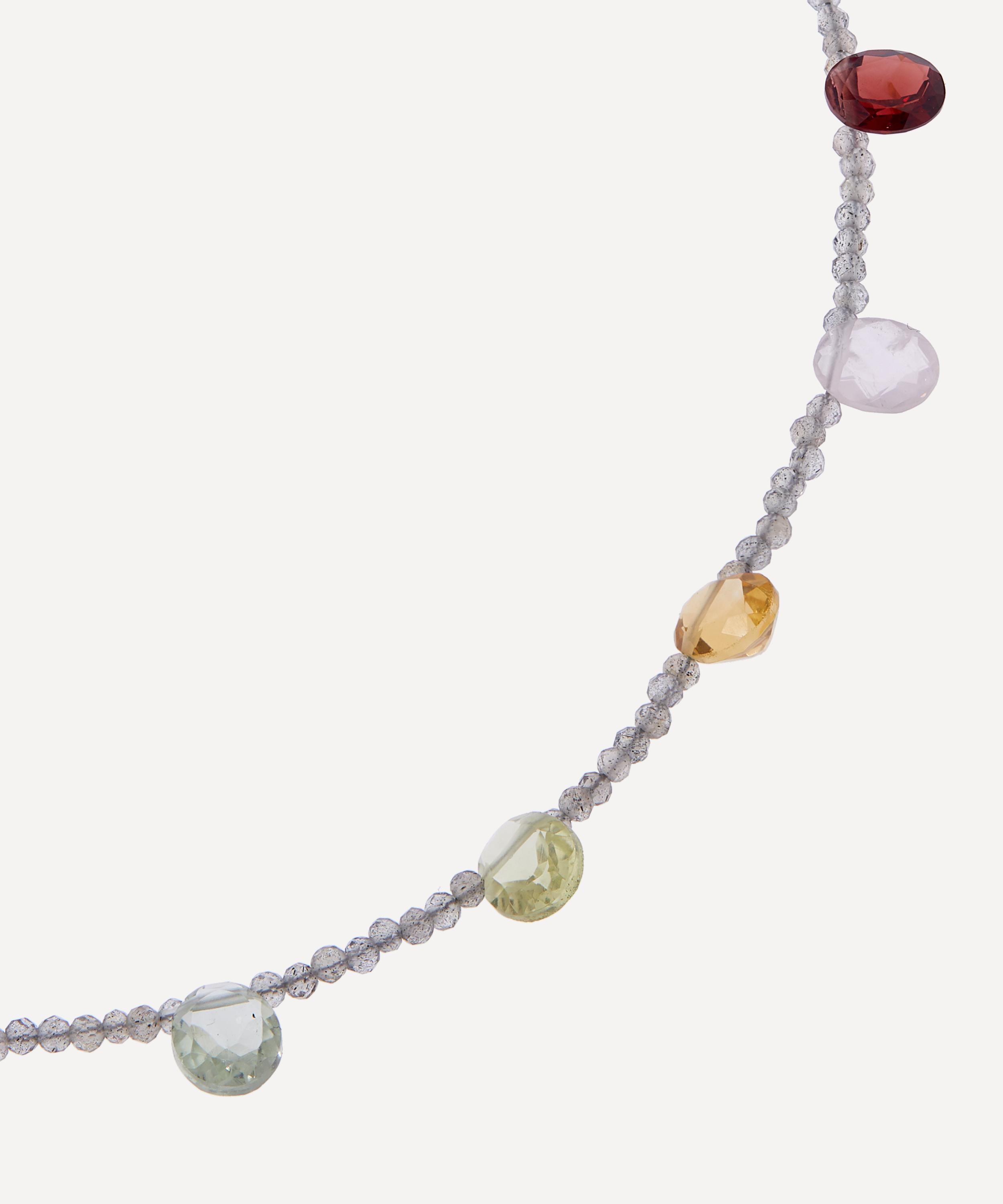 By Pariah - 14ct Gold-Plated Vermeil Silver Rainbow Gemstone Necklace image number 1