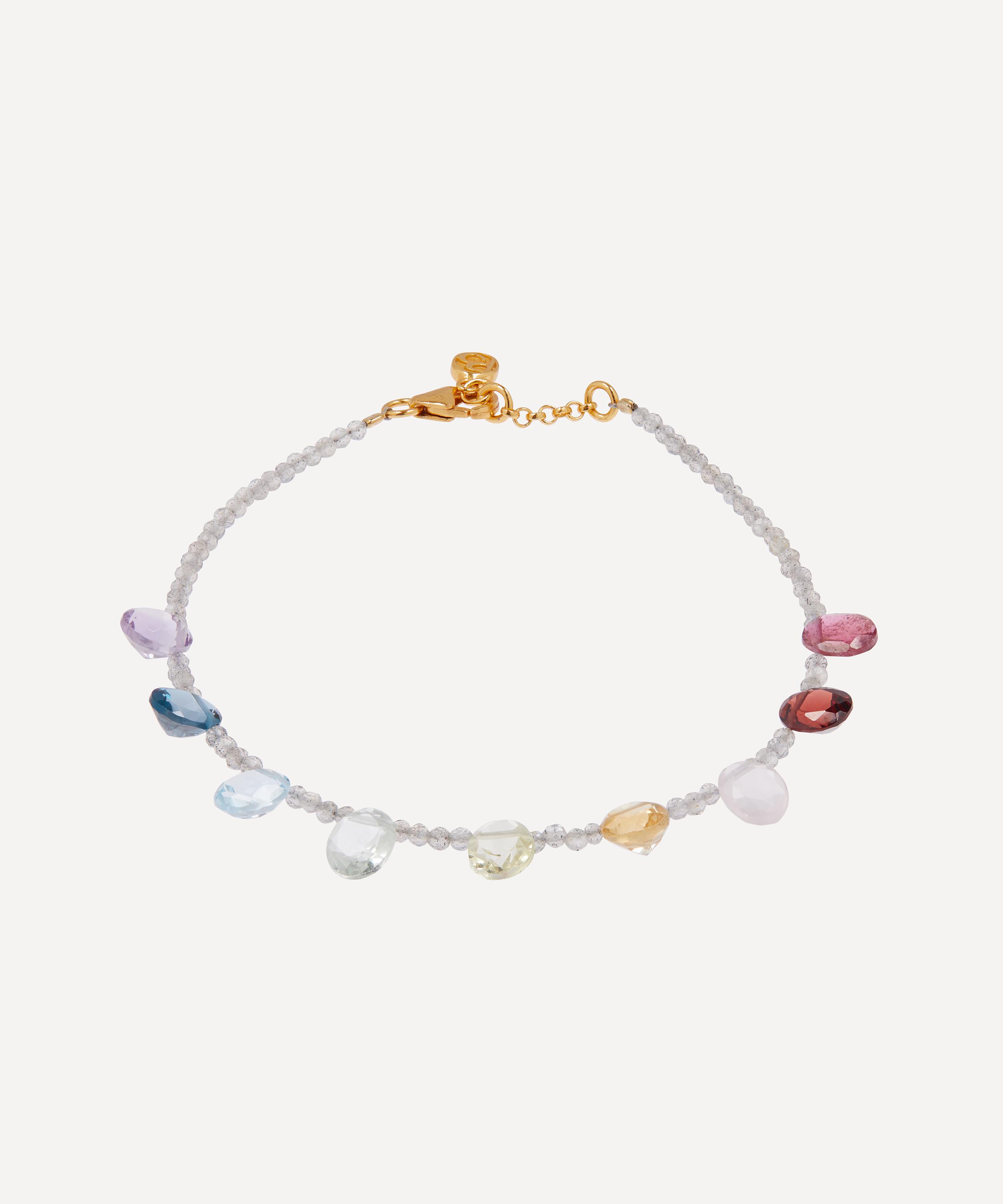 By Pariah - 14ct Gold-Plated Vermeil Silver Rainbow Gemstone Bracelet image number 0