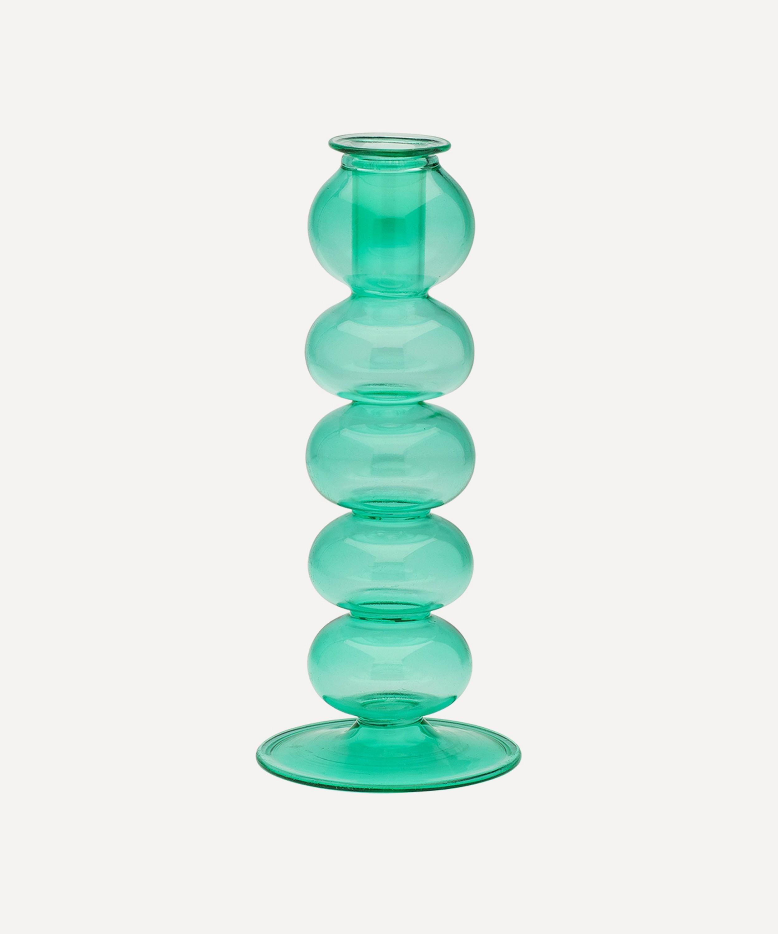 Anna + Nina - Blue Lagoon Bubble Glass Candle Holder image number 0
