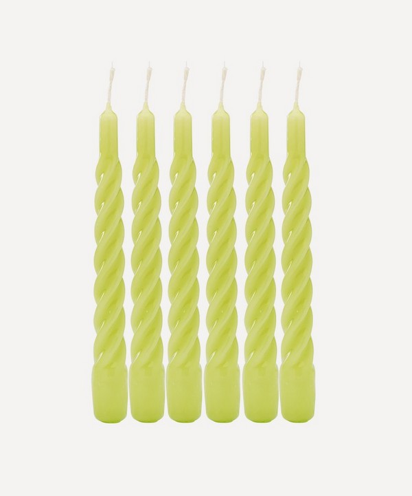 Anna + Nina - Seafoam Green Twisted Candles Set of Six image number null