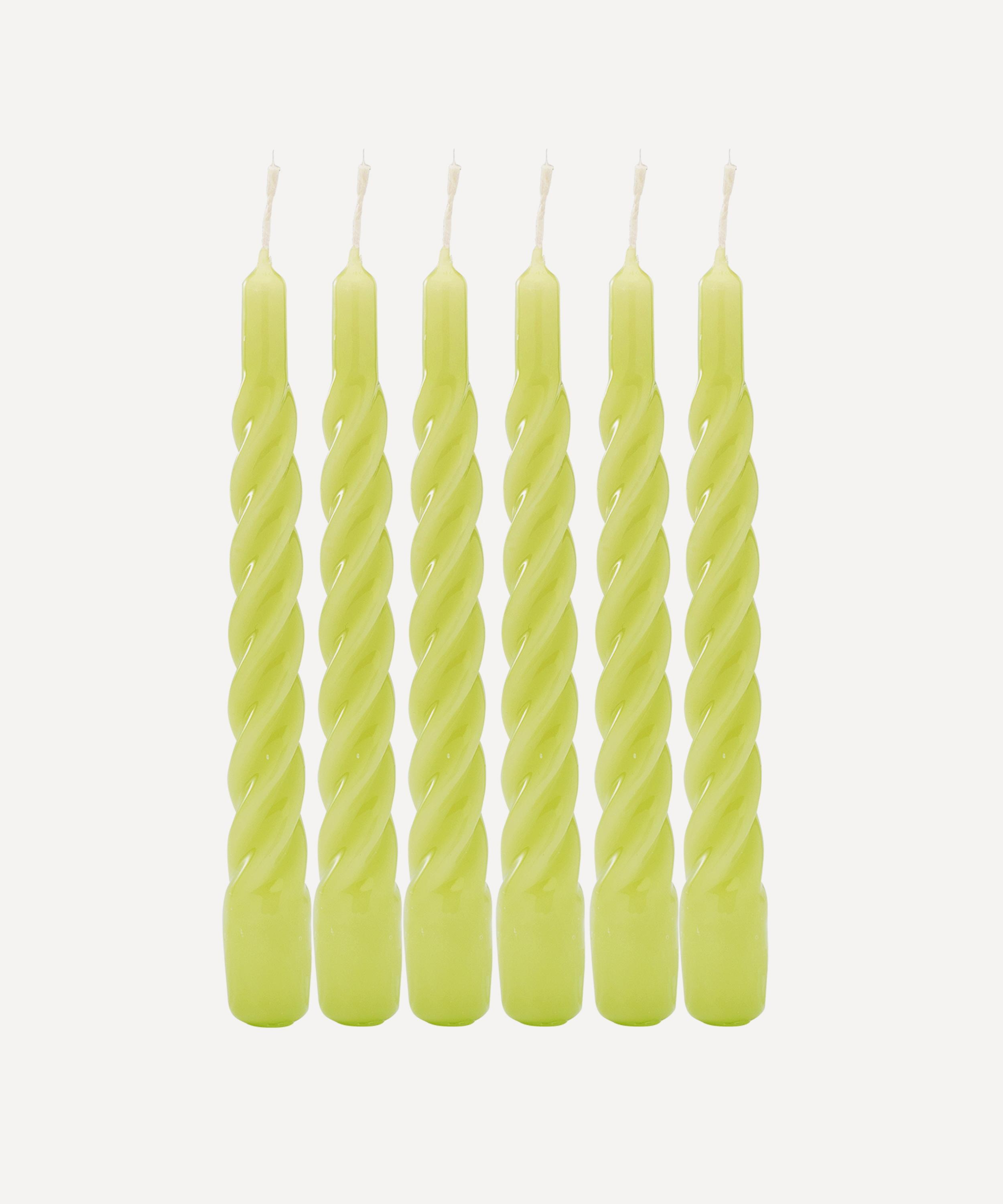 Anna + Nina - Seafoam Green Twisted Candles Set of Six image number 0