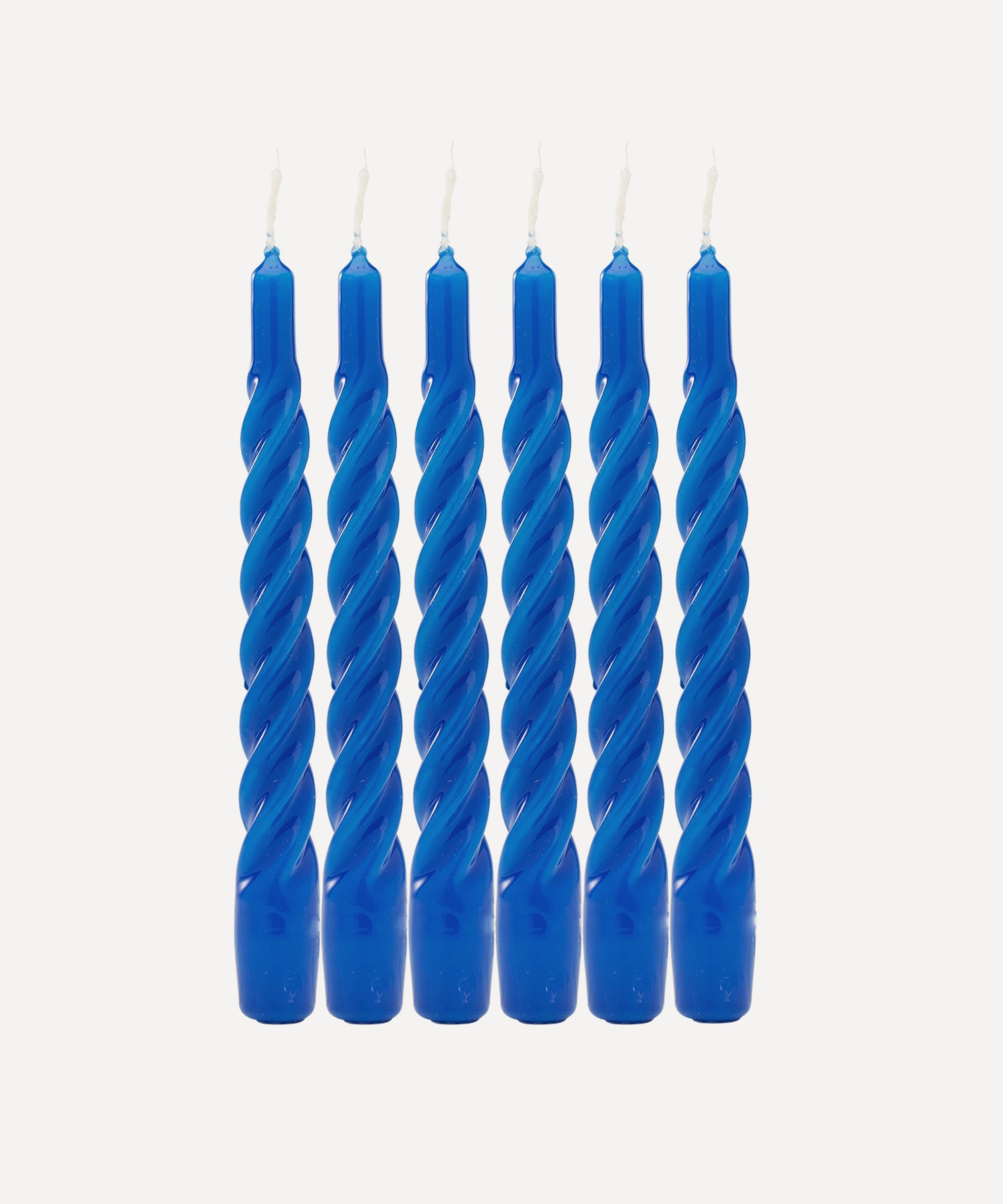 Anna + Nina - Royal Blue Twisted Candles Set of Six image number 0