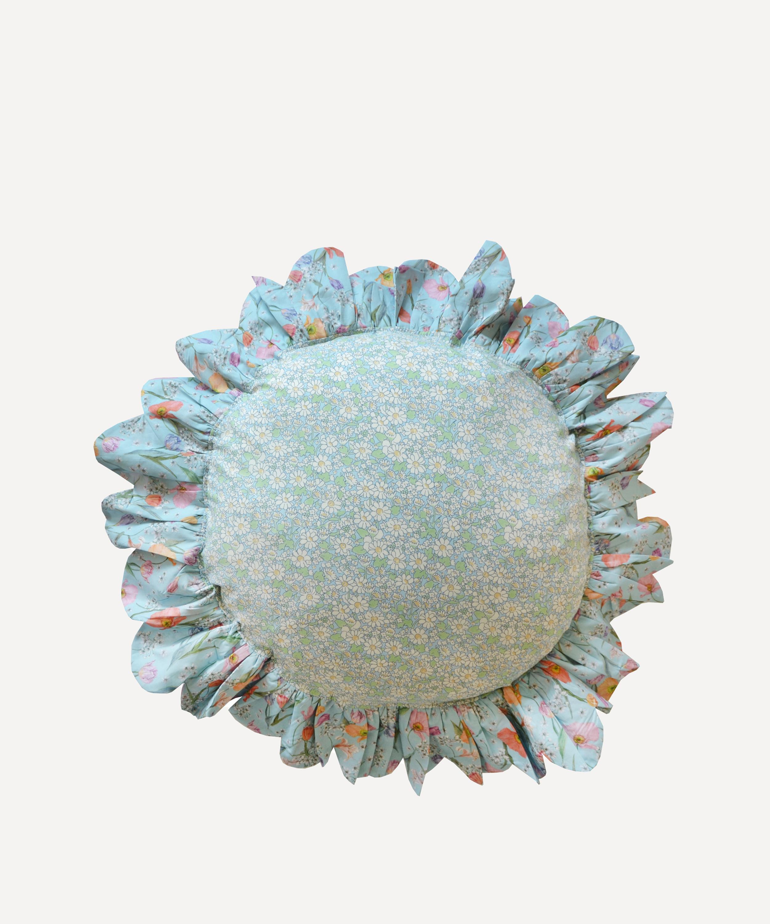 Coco & Wolf - Alice W and Spring Blooms Scallop Frill Circle Cushion image number 0