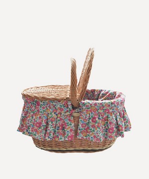 Coco & Wolf - Betsy Deep Pink Oval Wicker Picnic Basket image number 4