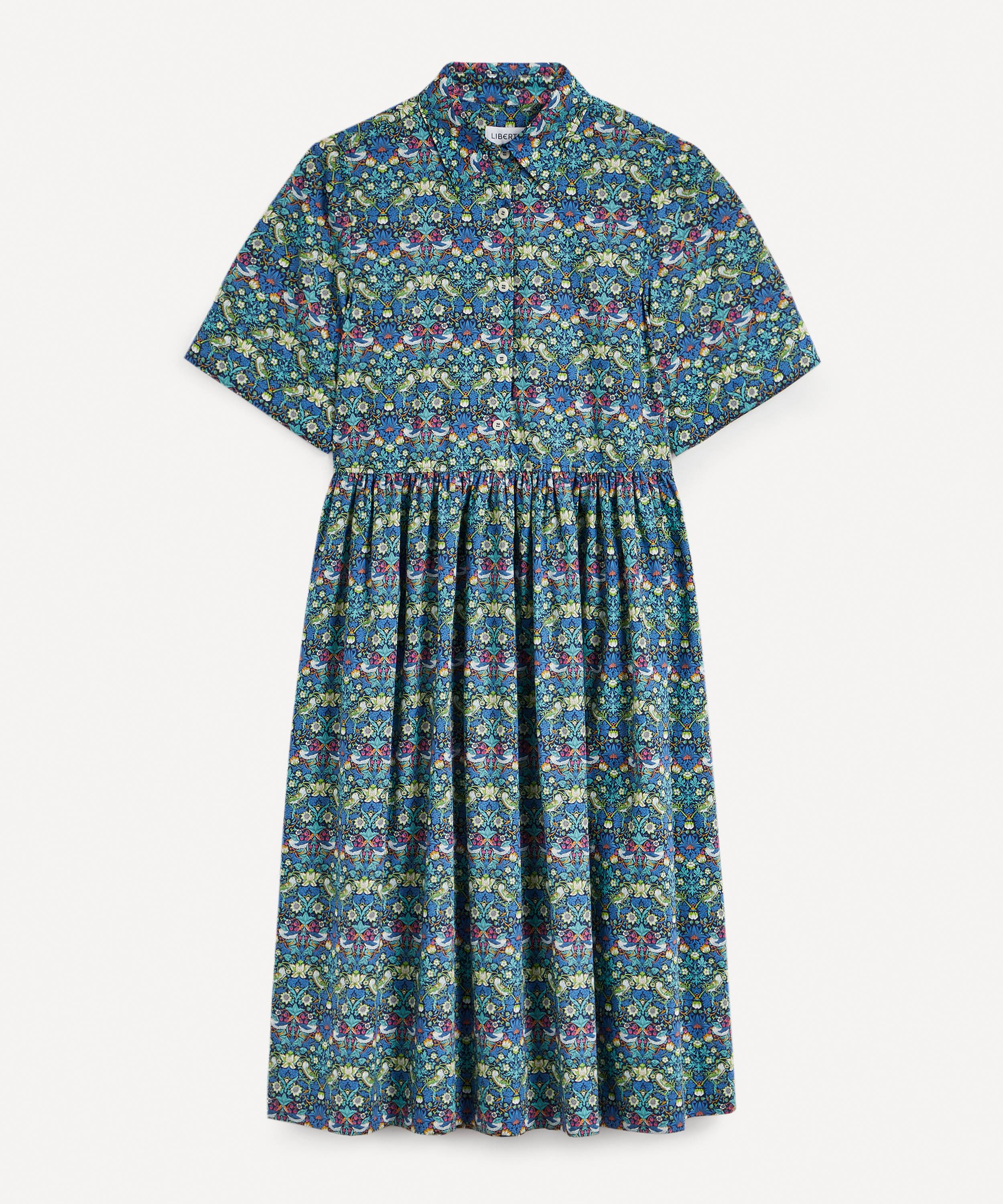 Liberty Strawberry Thief Tana Lawn™ Cotton Short-Sleeve Shirt Dress ...