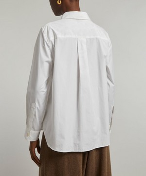 Liberty - White Relaxed Cotton Poplin Shirt image number 3