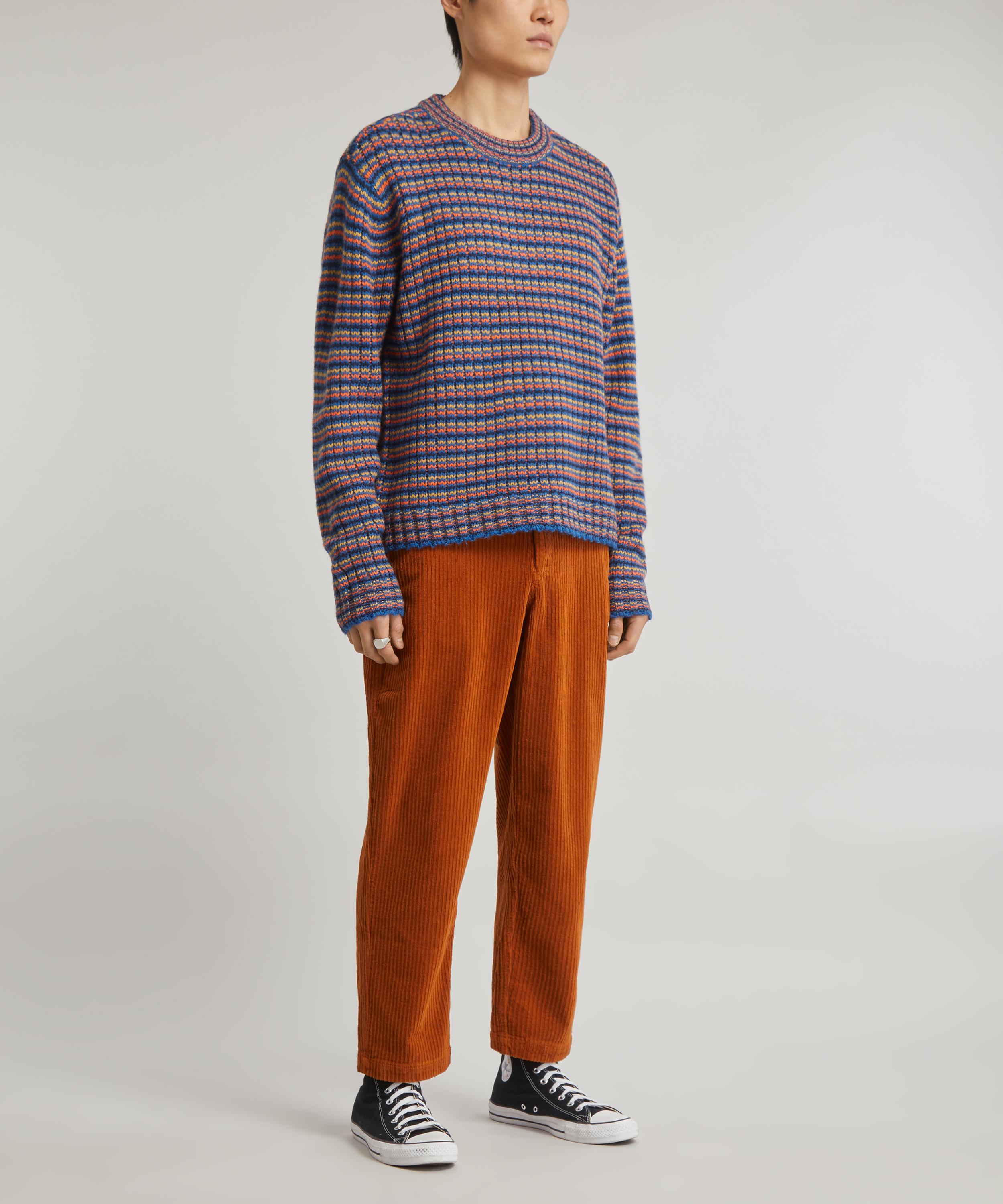 Wax London - Grove Bright Blue Zig-Zag Crew-Neck Jumper image number 1