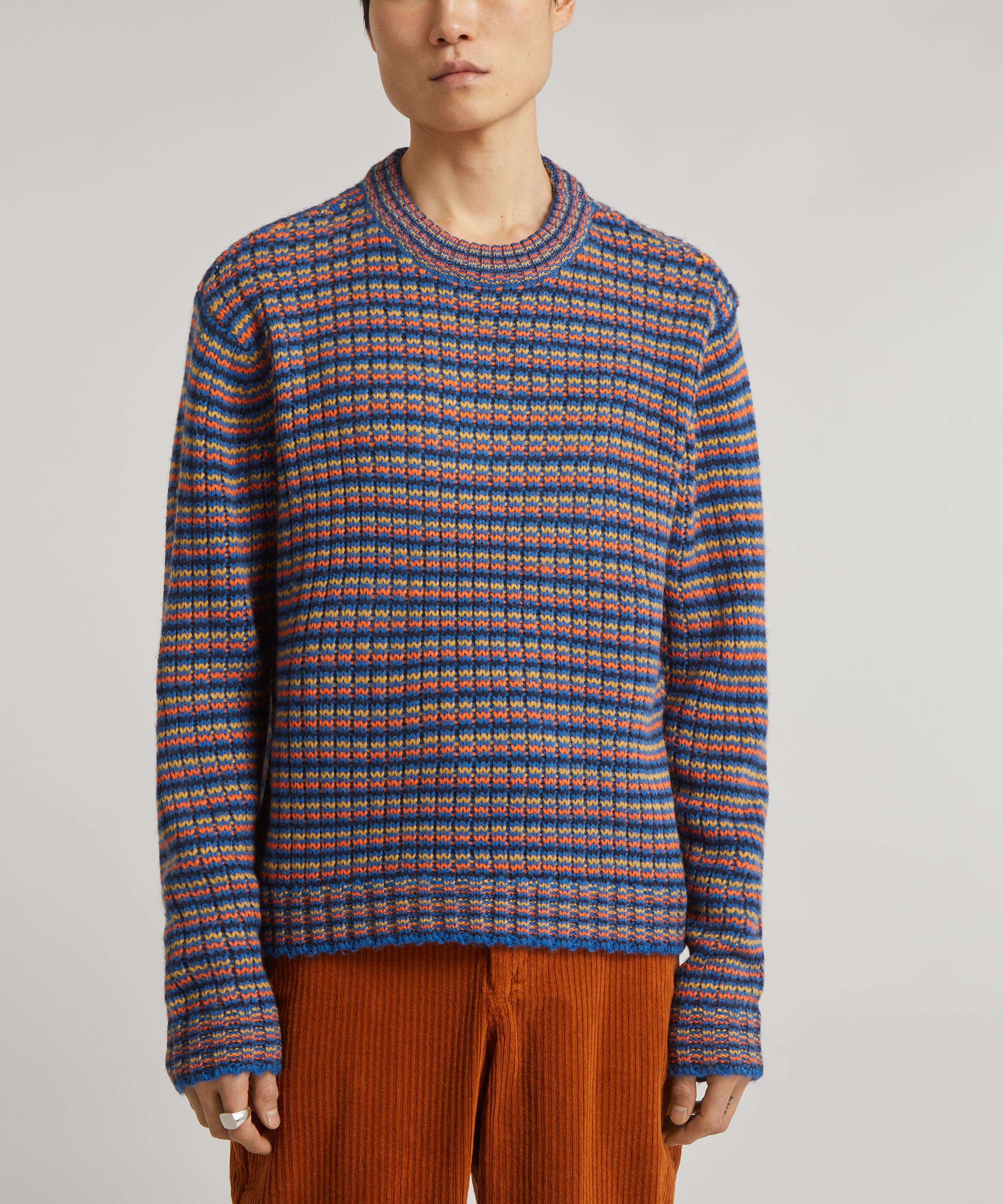 Wax London - Grove Bright Blue Zig-Zag Crew-Neck Jumper image number 2