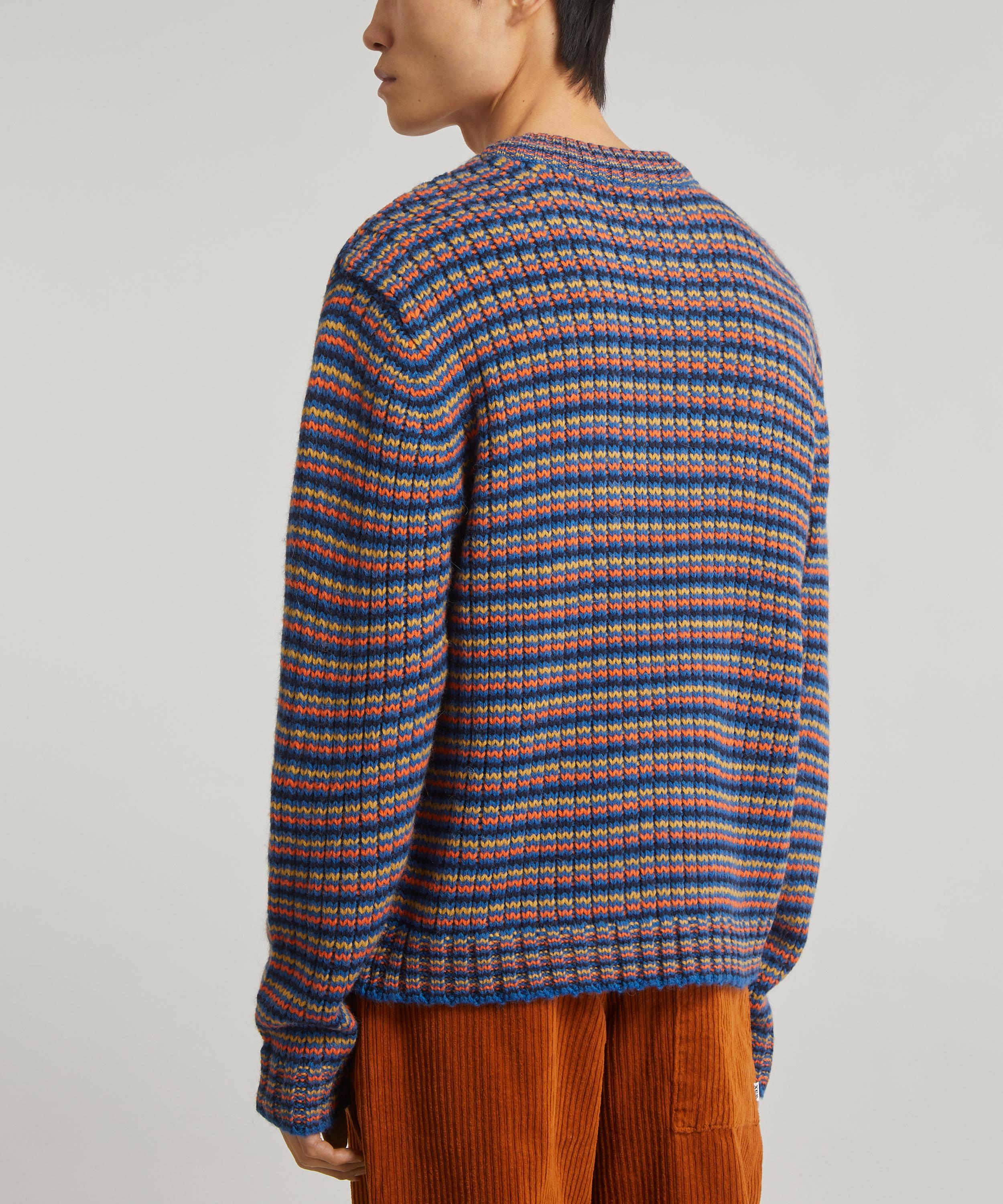 Wax London - Grove Bright Blue Zig-Zag Crew-Neck Jumper image number 3