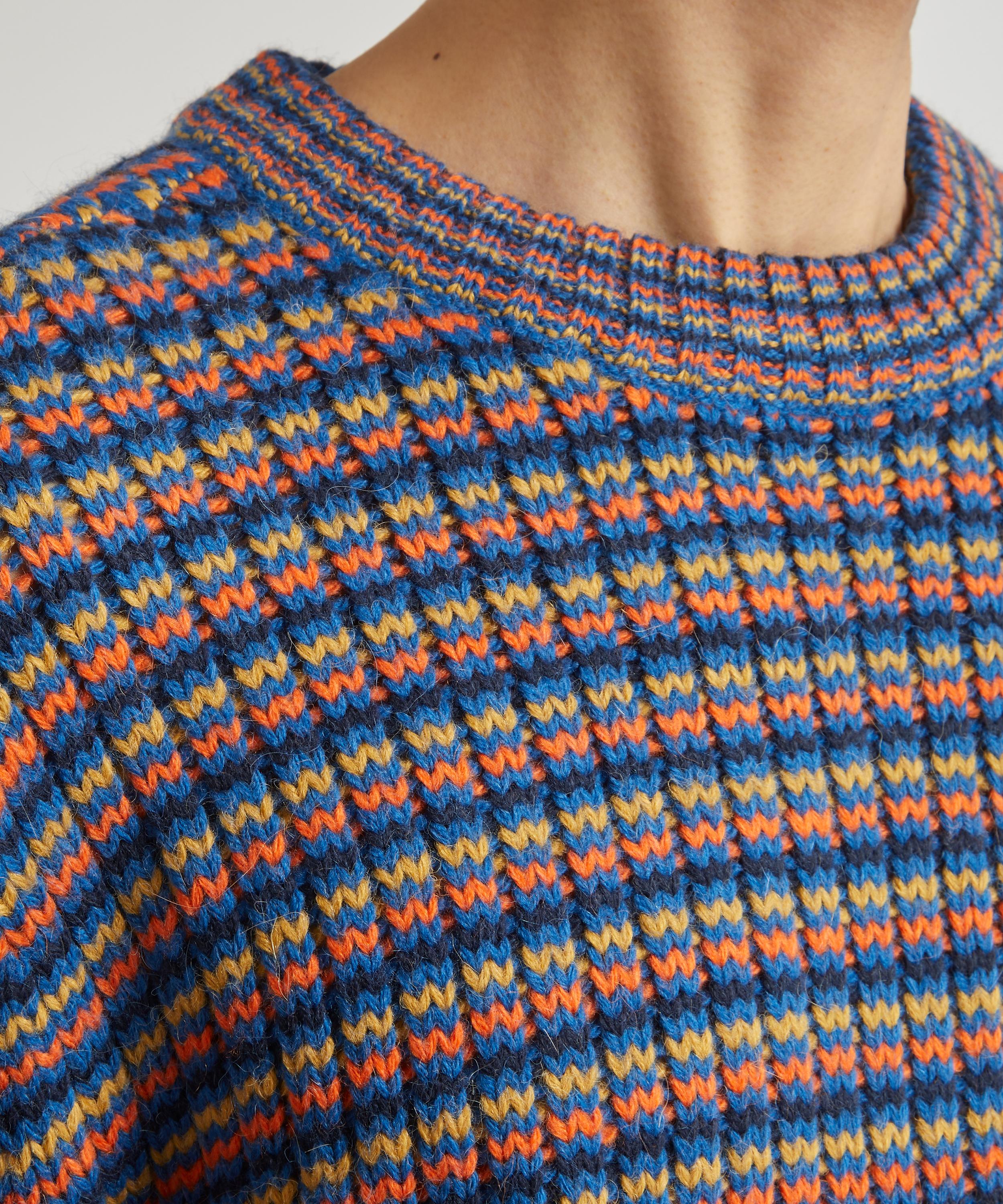 Wax London - Grove Bright Blue Zig-Zag Crew-Neck Jumper image number 4