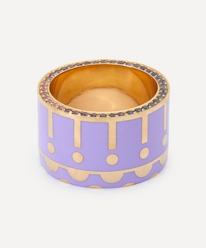 Alice Cicolini - 14ct Gold Memphis Ombre Pavé Samarkand Wide Band Ring image number 0
