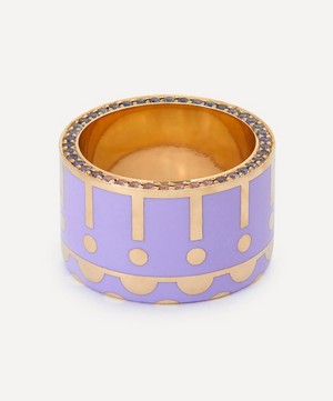 Alice Cicolini - 14ct Gold Memphis Ombre Pavé Samarkand Wide Band Ring image number 2