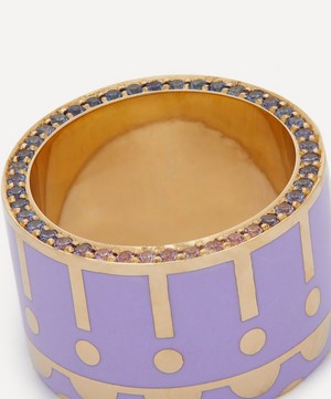 Alice Cicolini - 14ct Gold Memphis Ombre Pavé Samarkand Wide Band Ring image number 3