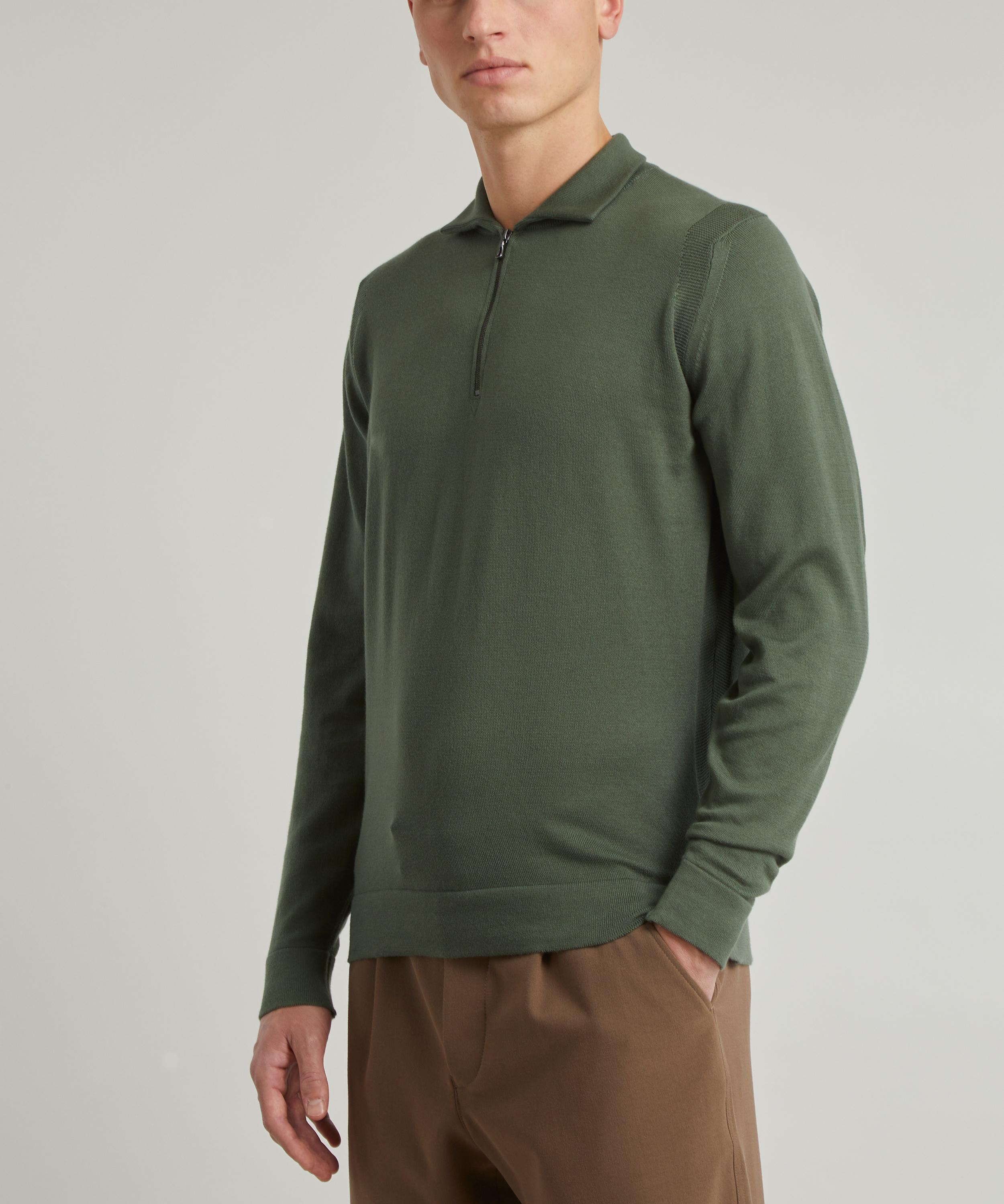 John Smedley Letterford Half-Zip Knitted Pullover | Liberty John Smedley Letterford Half-Zip Knitted Pullover | Liberty