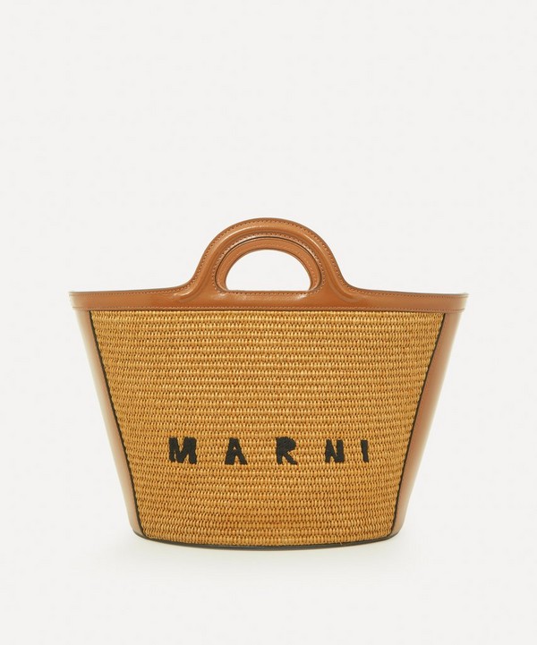 Marni - Tropicalia Small Leather and Raffia Bag image number null