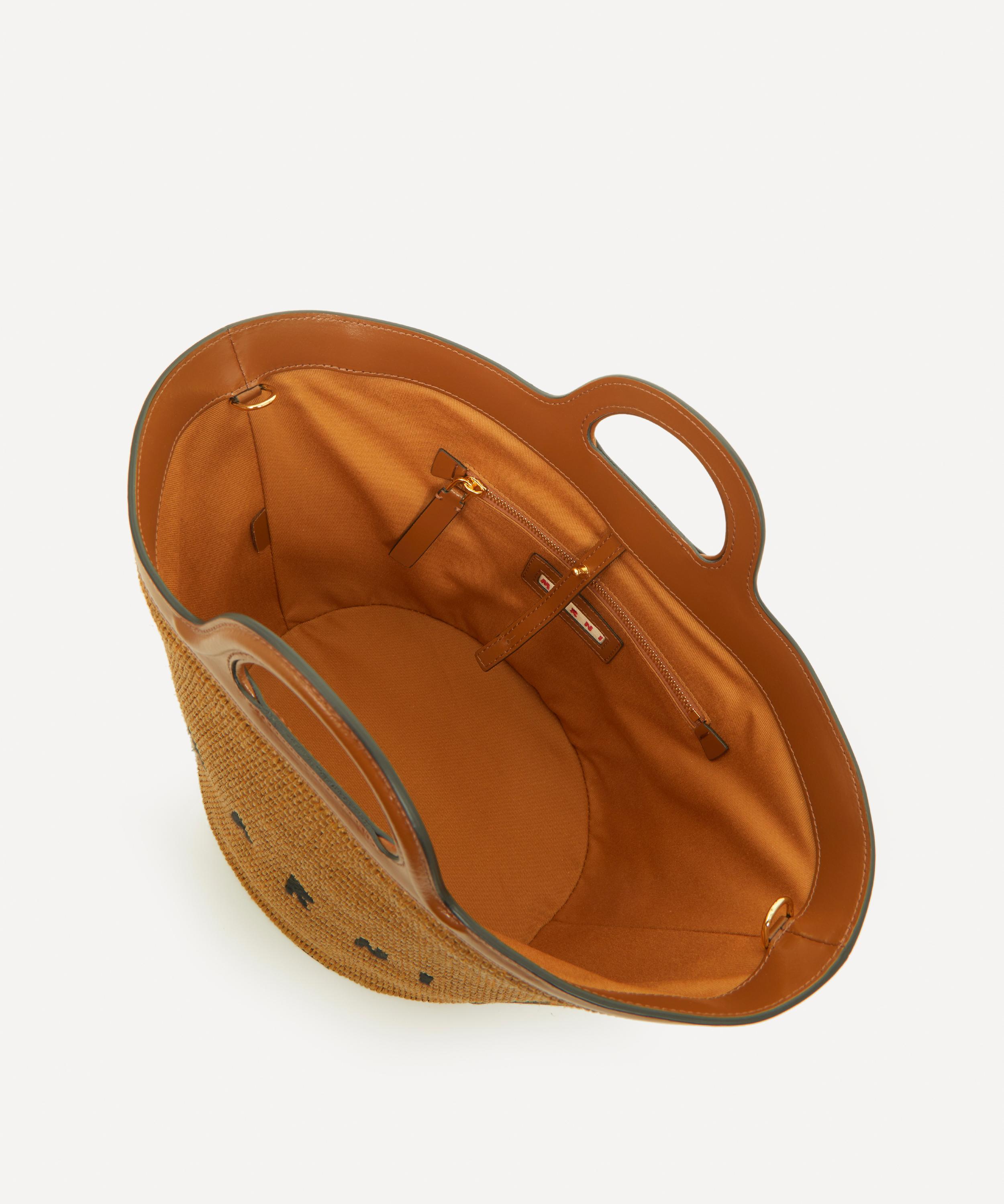 Marni - Tropicalia Small Leather and Raffia Bag image number 5