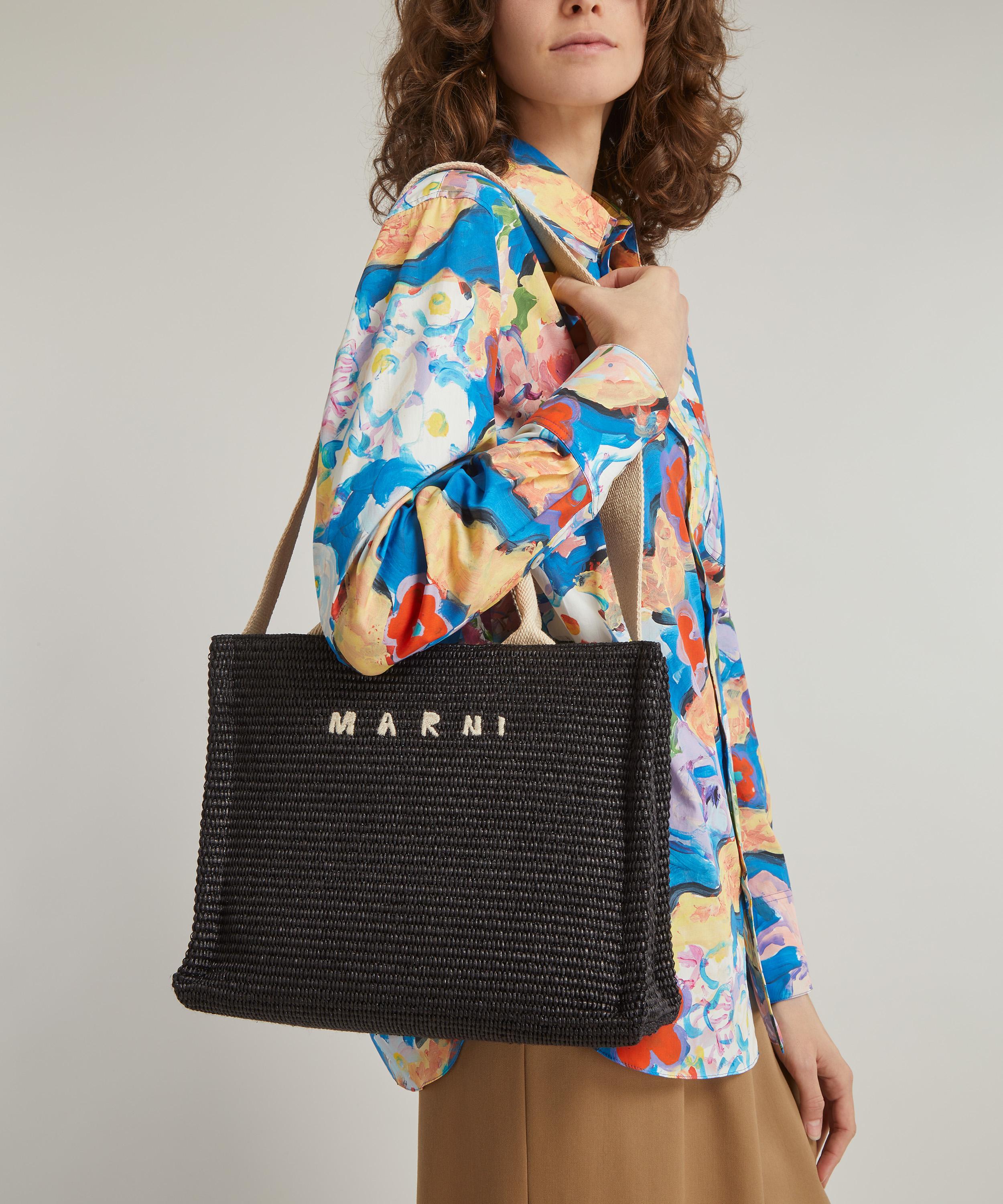 Marni Logo Large Raffia Tote