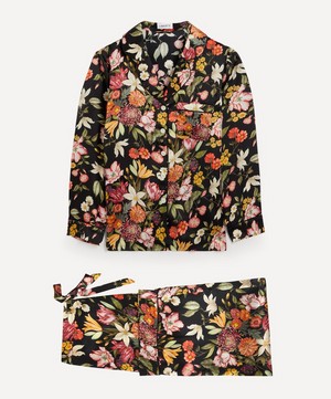 Stately Bouquet Silk Satin Pyjama Set