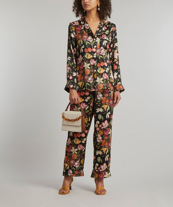 Liberty - Stately Bouquet Silk Satin Pyjama Set image number 4
