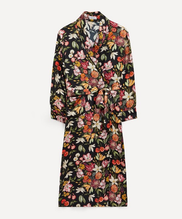 Liberty - Stately Bouquet Silk Satin Long Robe image number null