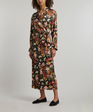 Liberty - Stately Bouquet Silk Satin Long Robe image number 1