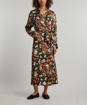 Liberty - Stately Bouquet Silk Satin Long Robe image number 2