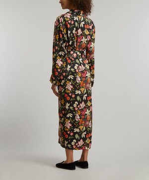 Liberty - Stately Bouquet Silk Satin Long Robe image number 3